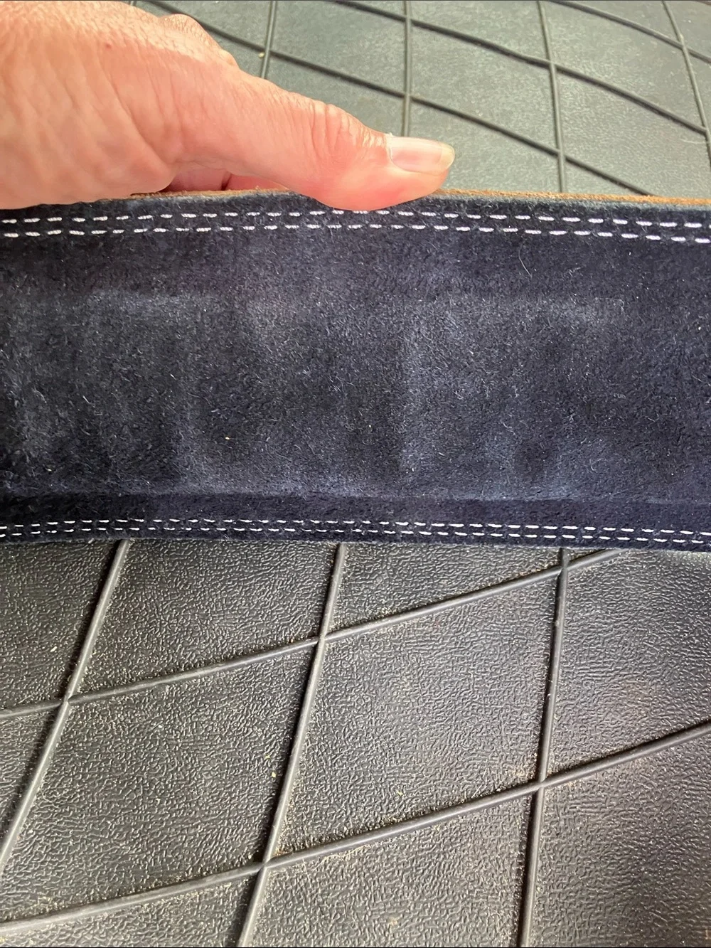 Black Leather Weightlifting Belt with Suede Interior
